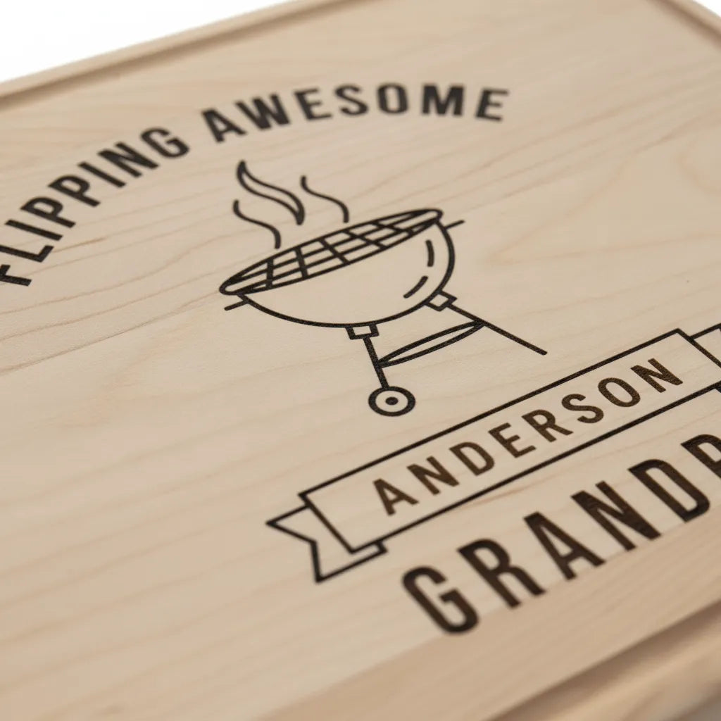 Flipping Awesome Personalized BBQ Cutting Board