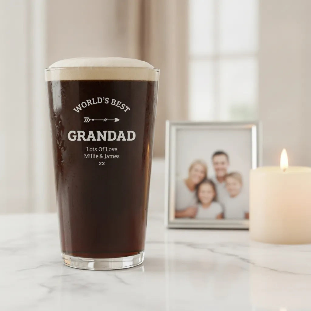 World's Best Grandpa Personalized Pint Glass