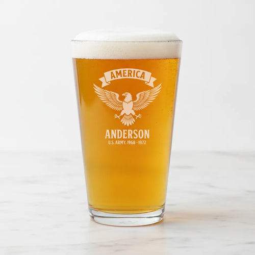 America Ribbon Navy Eagle Pint Glass