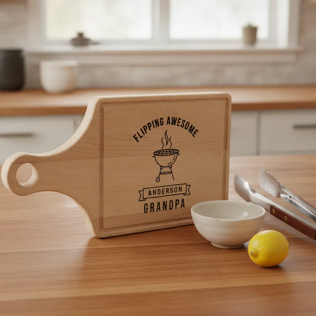Flipping Awesome Personalized BBQ Cutting Board