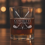 Personalized Cross Clubs Golf Whiskey Glass