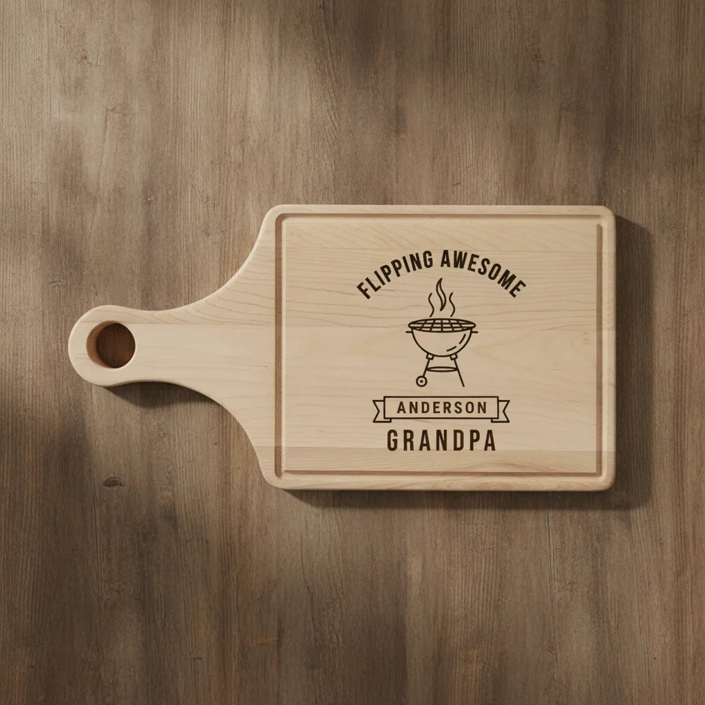 Flipping Awesome Personalized BBQ Cutting Board