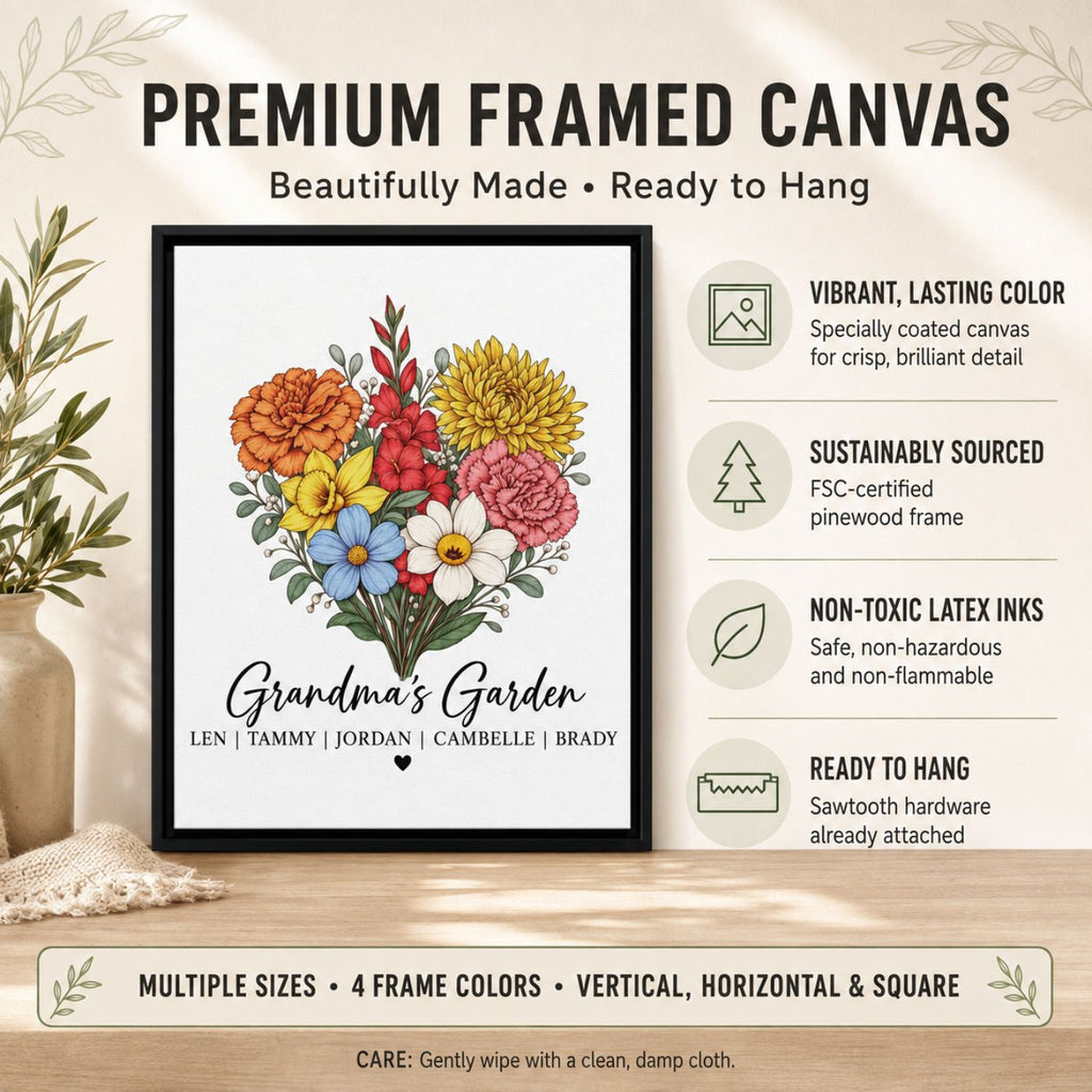Grandma's Garden Birth Flower Sign