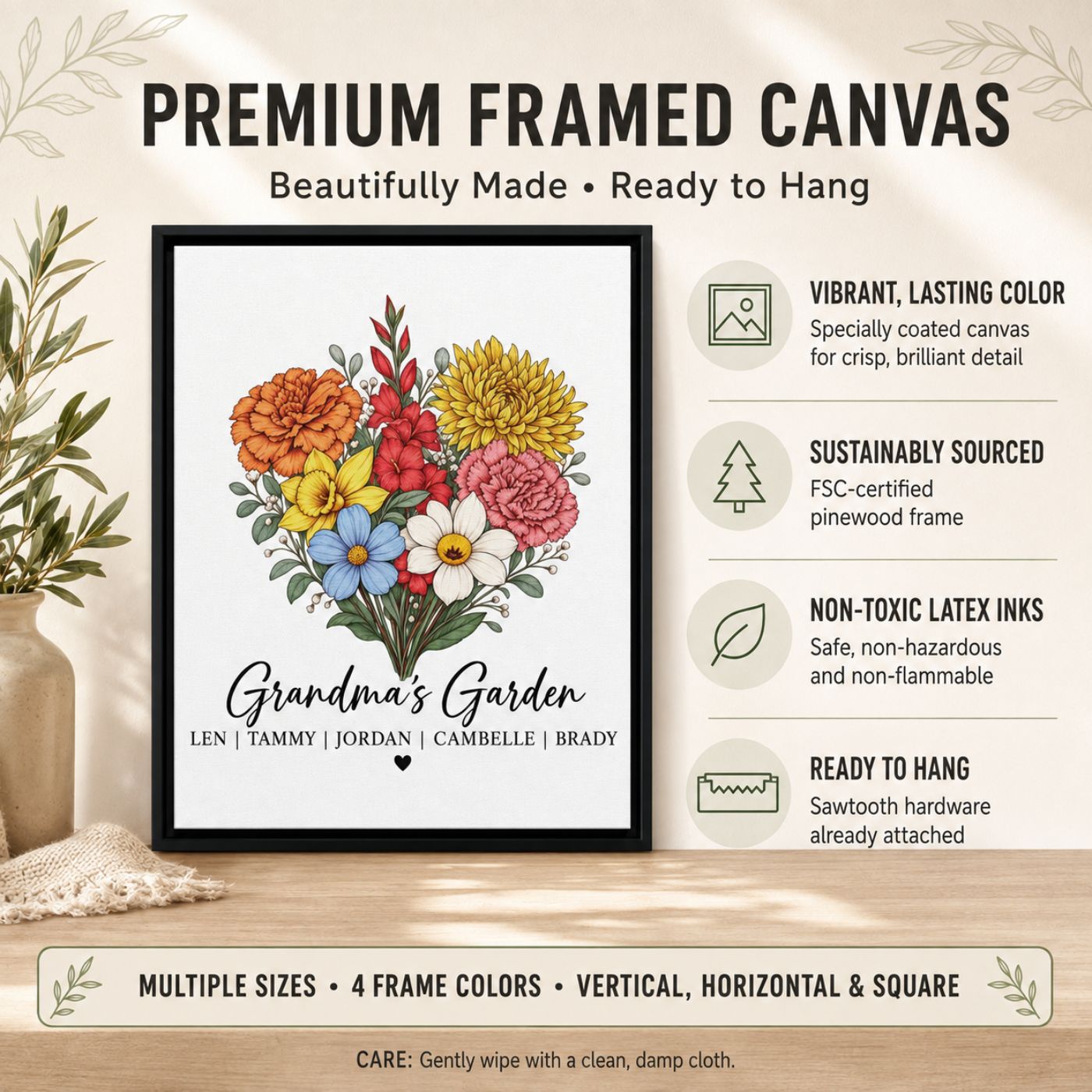 Grandma's Garden Birth Flower Sign