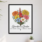Grandma's Garden Birth Flower Sign