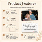 Personalized wallet card ordering steps: upload photo, add message, choose font, add sender name