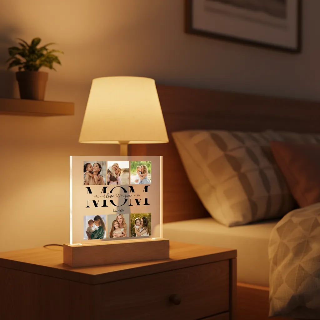Acrylic Square Plaque (Mom, I/We Love You)