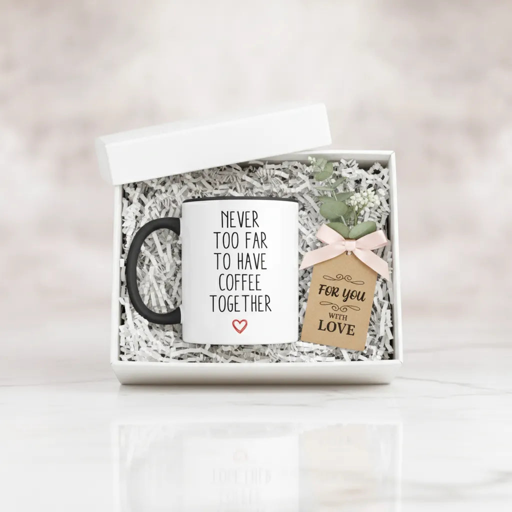 Never Too Far Map Location Accent Coffee Mug (11oz)