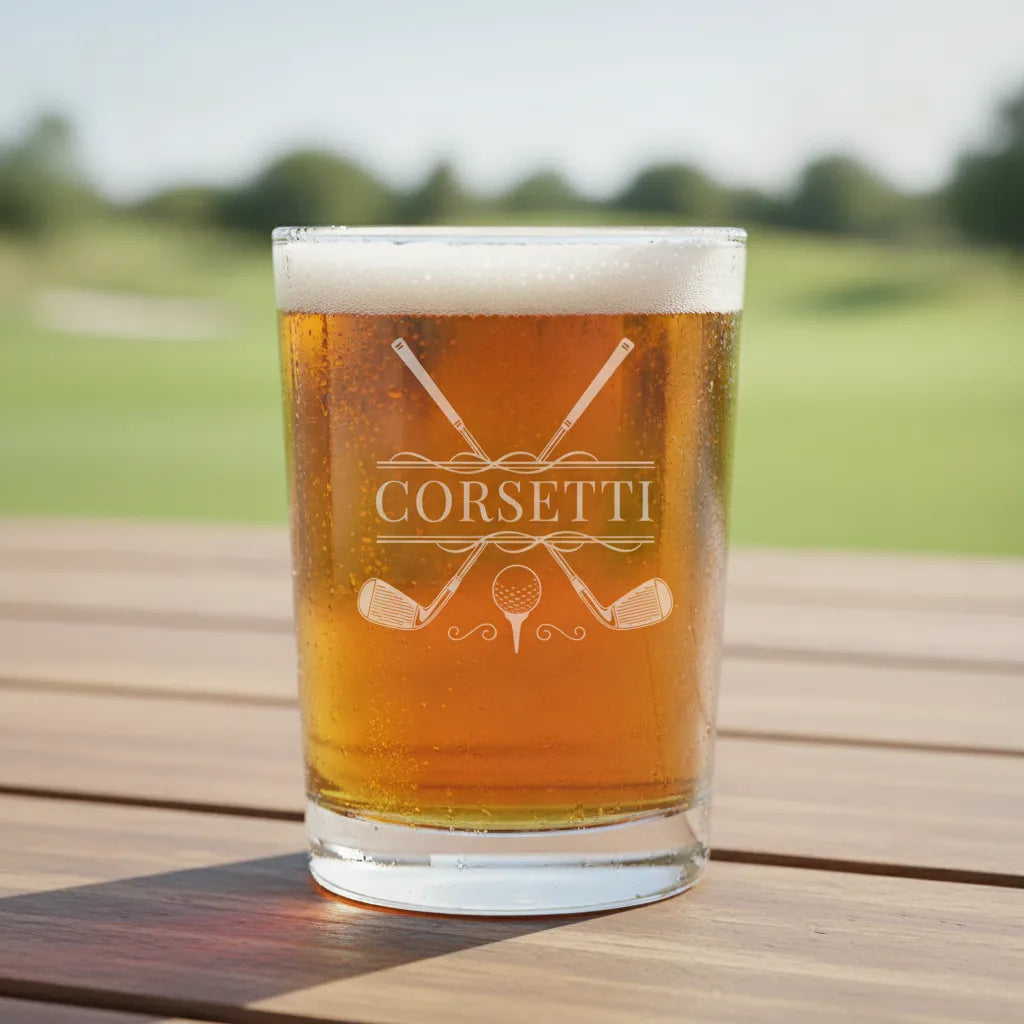 Personalized Cross Clubs Golf Whiskey Glass
