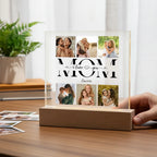 Acrylic Square Plaque (Mom, I/We Love You)