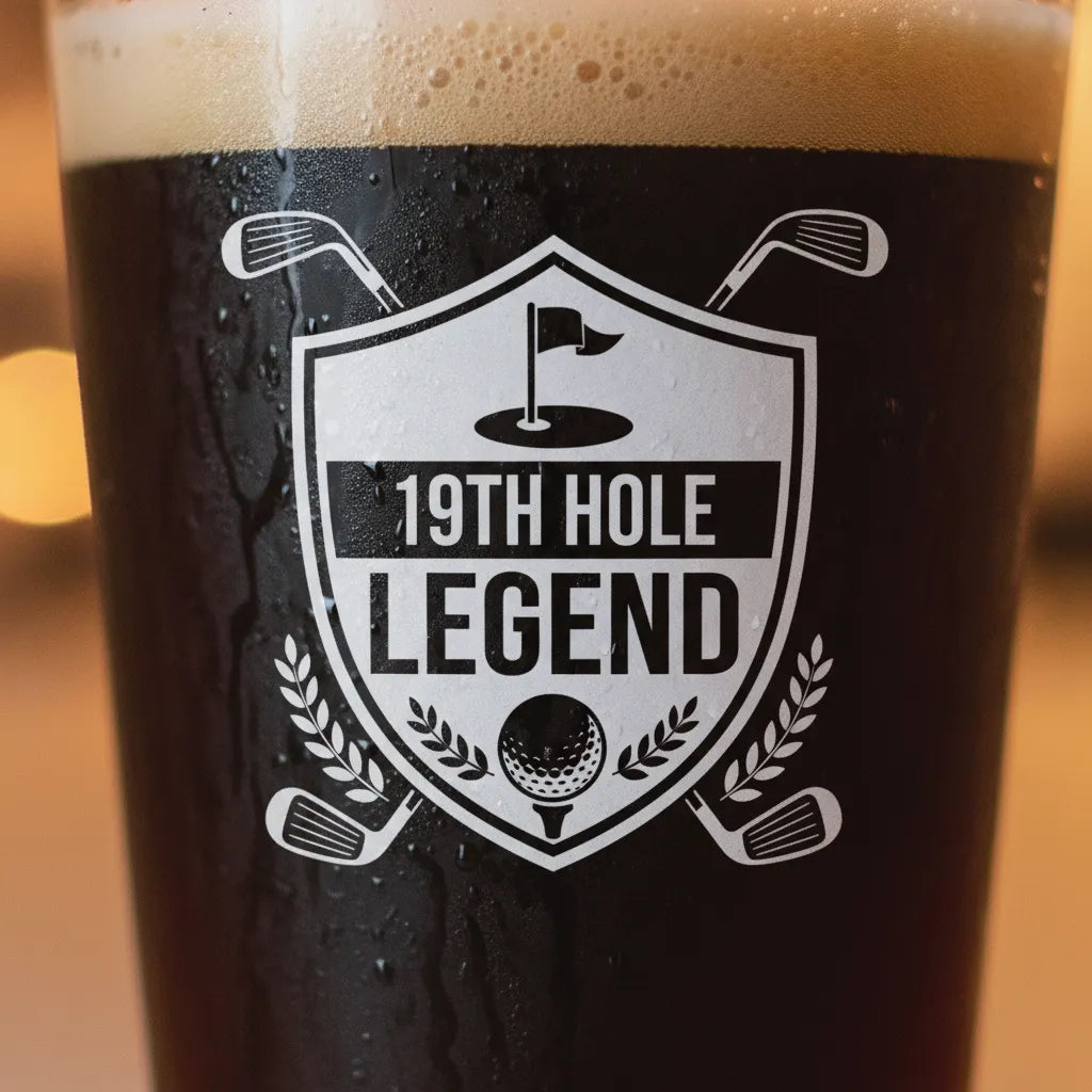 19th Hole Legend Personalized Golf Pint Glass