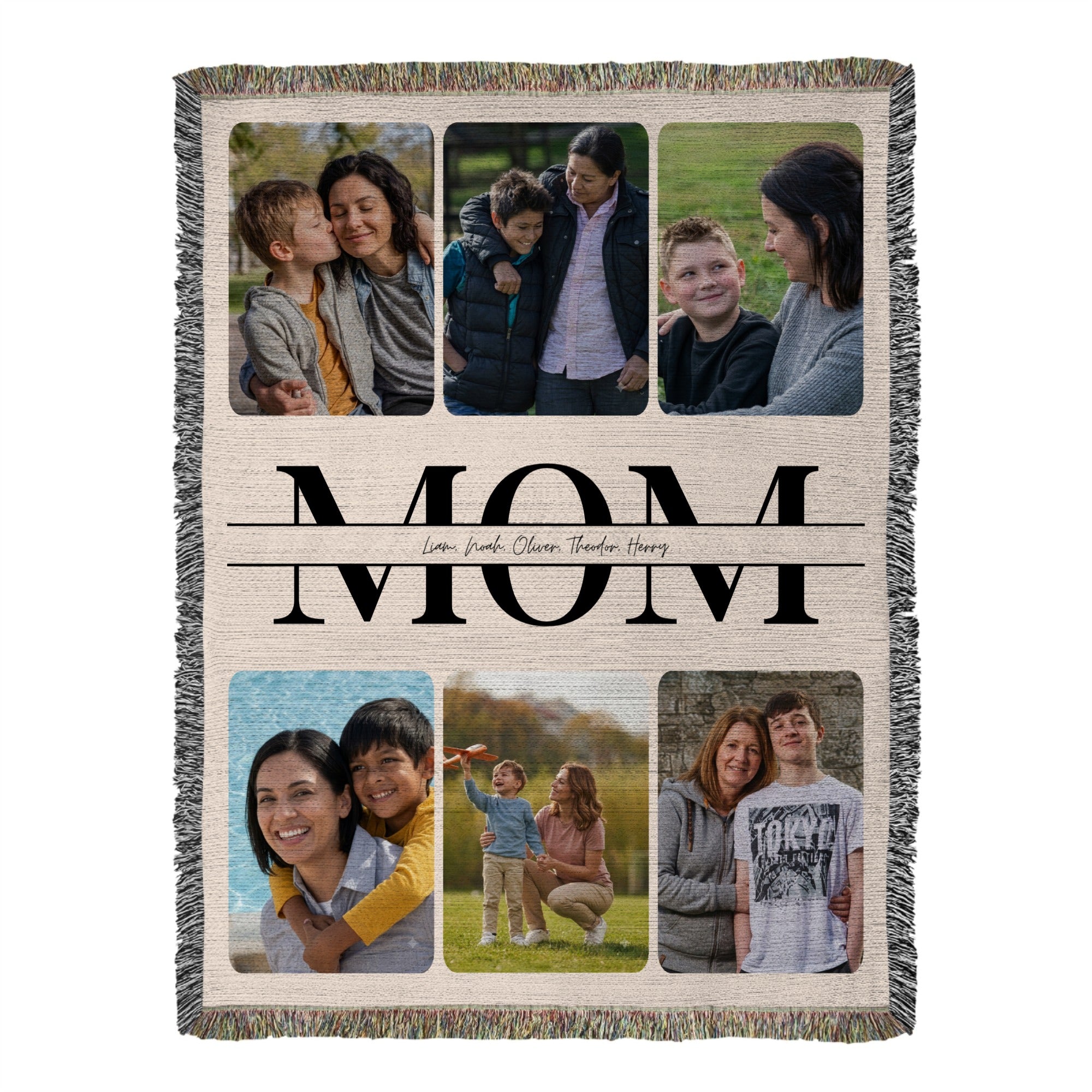 Heirloom Photo Collage Woven Blanket (Portrait) for MOM
