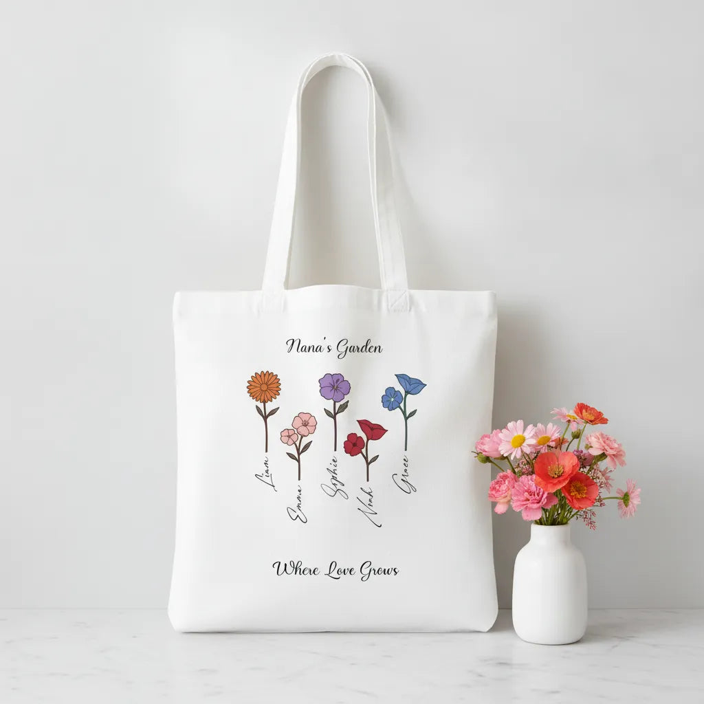 Flowers Design - Where Love Grows Tote Bag