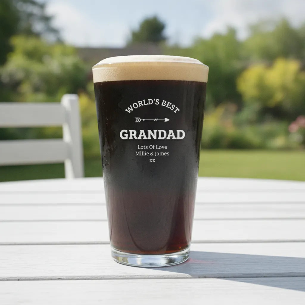 World's Best Grandpa Personalized Pint Glass