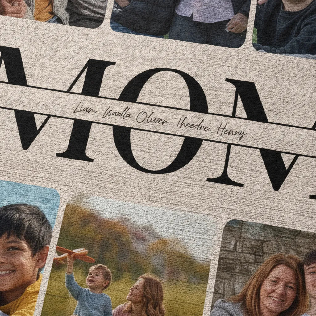 Heirloom Photo Collage Woven Blanket (Portrait) for MOM
