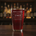 Pint Glass, 16oz. Aged to perfection