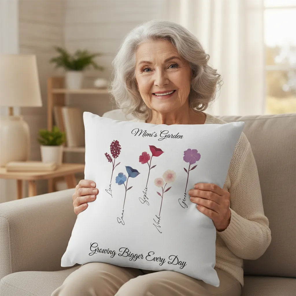 Square Pillow Gradma's Garden