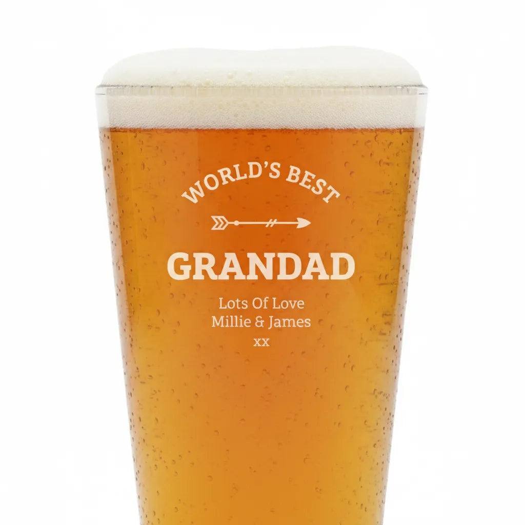 World's Best Grandpa Personalized Pint Glass