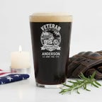 Veteran Motorcycle Personalized Pint Glass