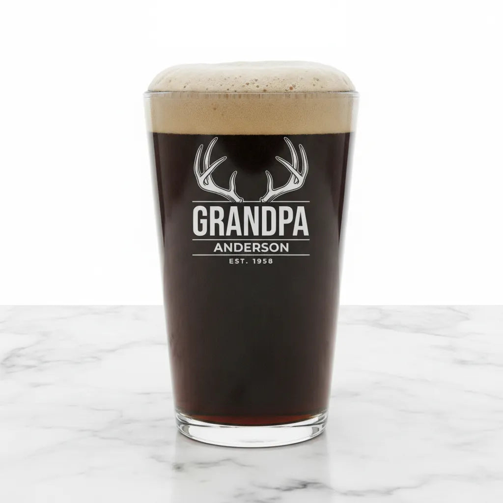 Antlers Grandpa Pint Glass