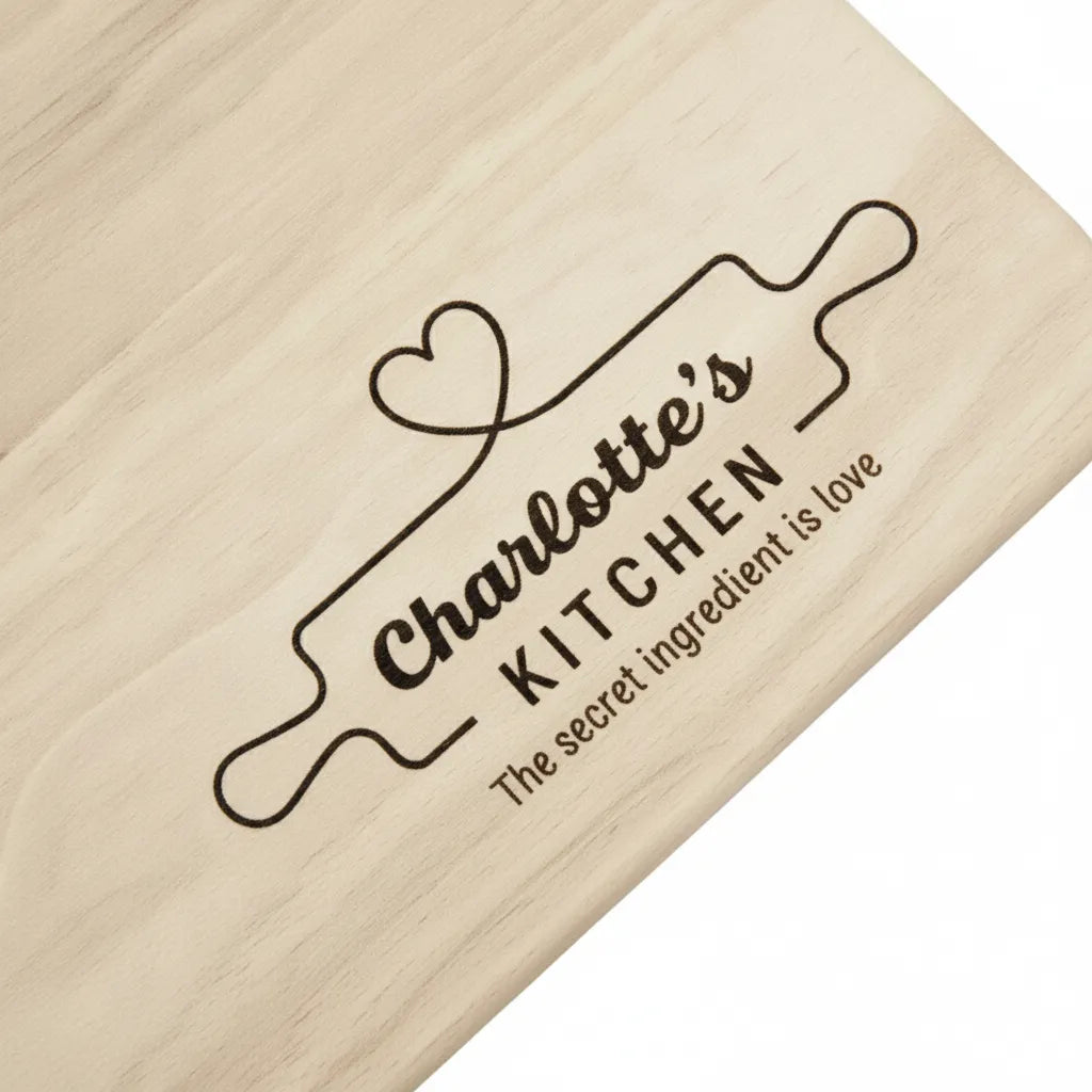 Personalized Roller & Heart Cutting Board