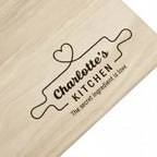 Personalized Roller & Heart Cutting Board