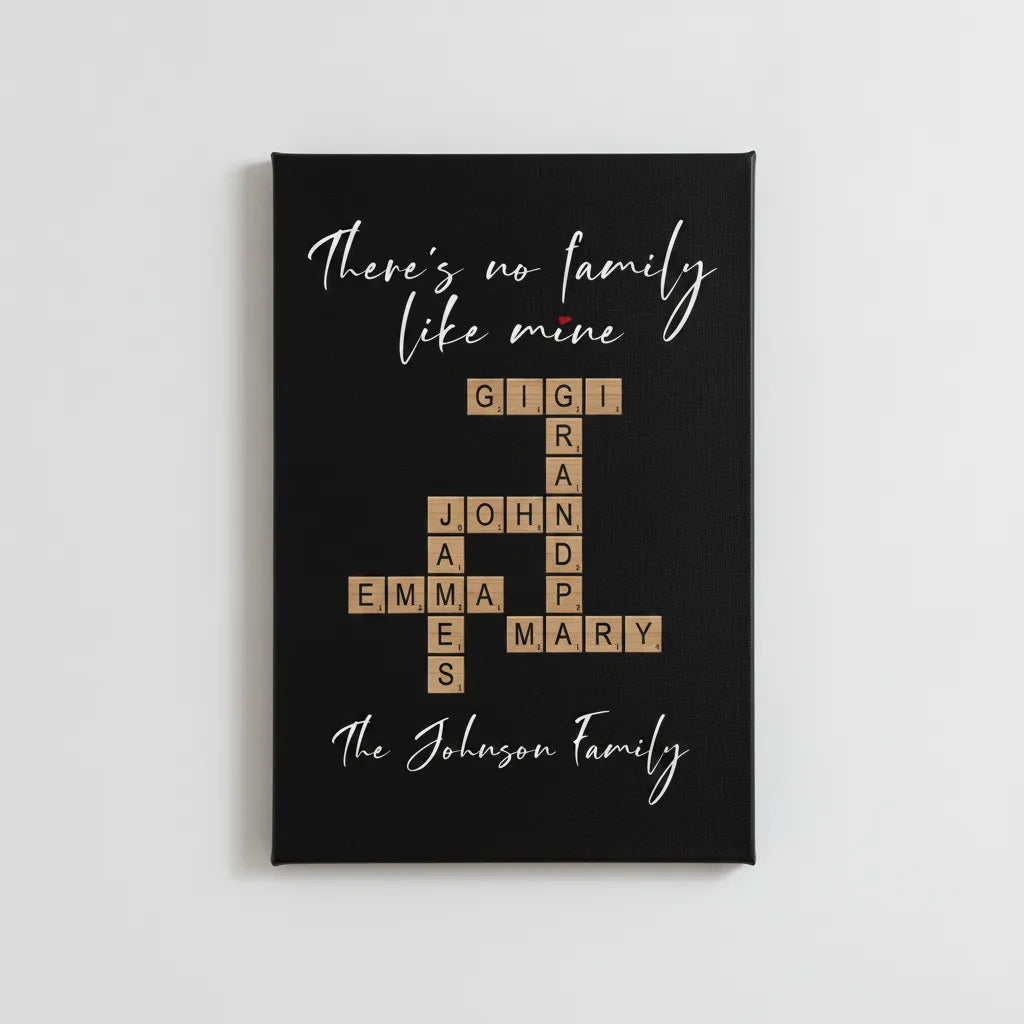 Classic Stretched Canvas There's no family like mine (Black)
