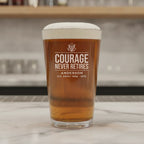 Personalized Courage Never Retires Pint Glass