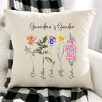 Grandma's Garden Birth Flower Pillow