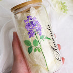 Birth Flower Glass Tumbler