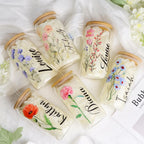 Birth Flower Glass Tumbler