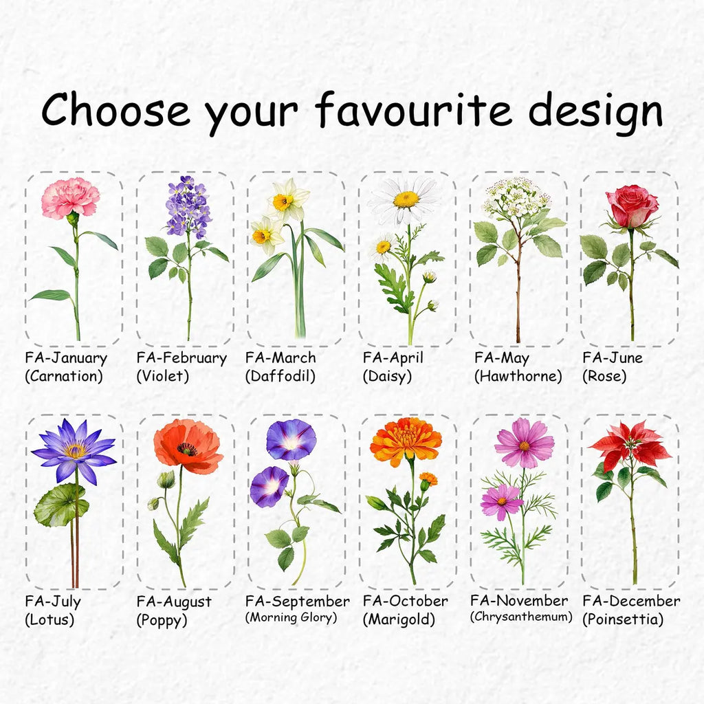 Birth Flower Glass Tumbler