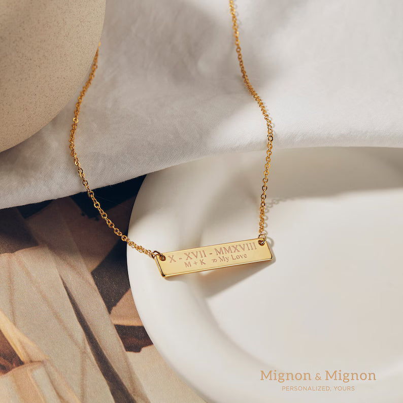 Personalized Name Bar Necklace