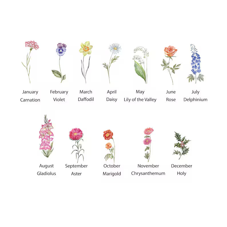 Grandma's Garden Birth Flower Pillow