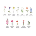 Grandma's Garden Birth Flower Pillow