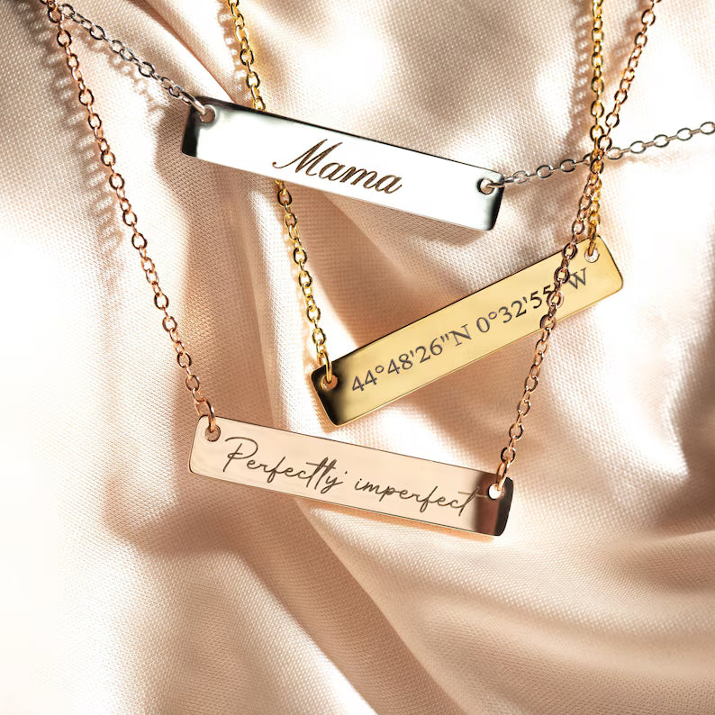 Personalized Name Bar Necklace